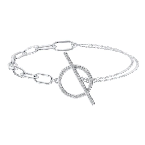 Браслет из серебра 925 пробы с фианитами