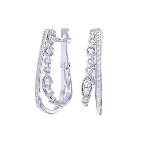 Серьги из серебра 925 пробы с фианитами