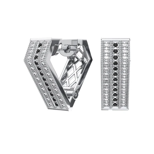 Серьги из серебра 925 пробы с цветными фианитами