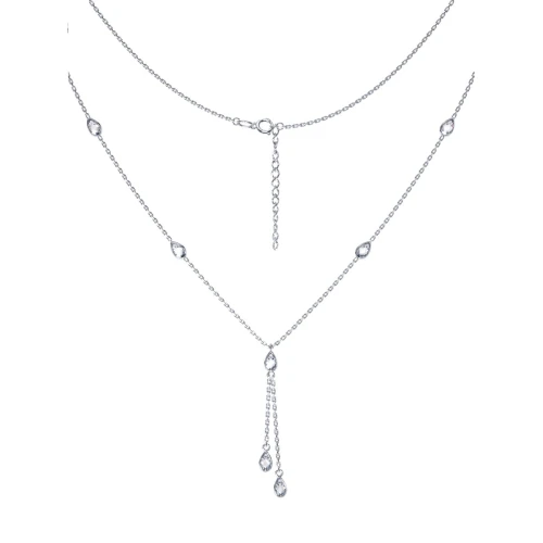 Колье из серебра 925 пробы с фианитами