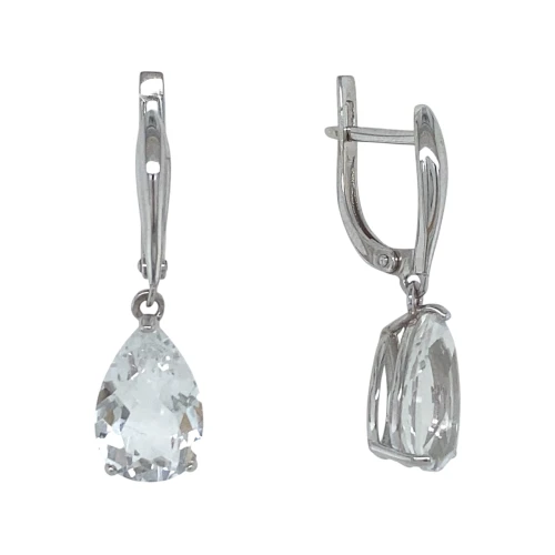 Серьги из серебра 925 пробы с горным хрусталем