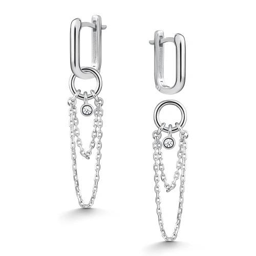 Серьги из серебра 925 пробы с фианитами