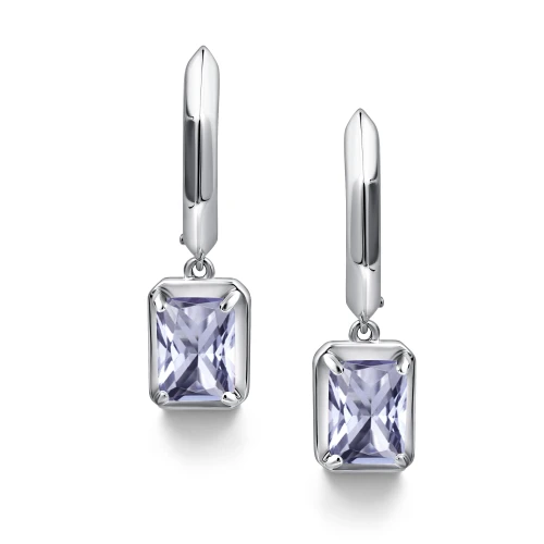 Серьги из серебра 925 пробы с цветными кристаллами