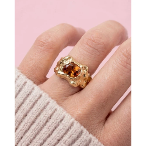 Кольцо цветной кристалл