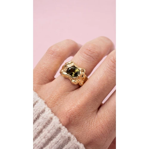 Кольцо цветной кристалл