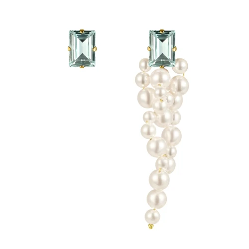 Пусеты жемчуг, фианит pearly iceberg