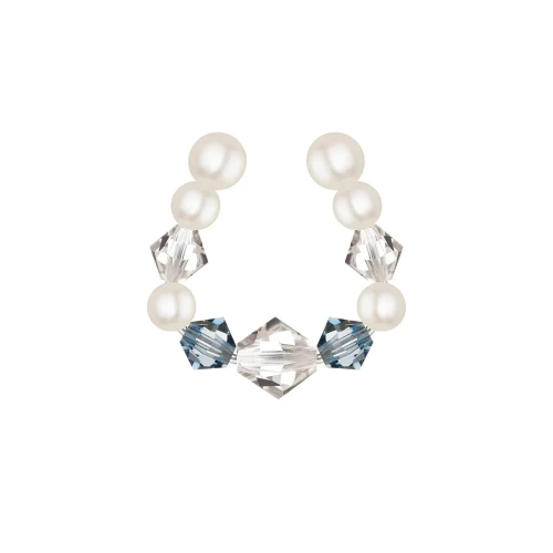 Серьга жемчуг, фианит каффа indian dream