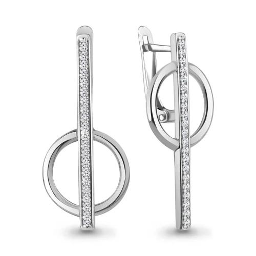 Серьги из серебра 925 пробы с фианитами