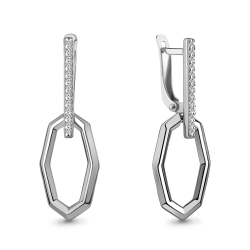 Серьги из серебра 925 пробы с фианитами