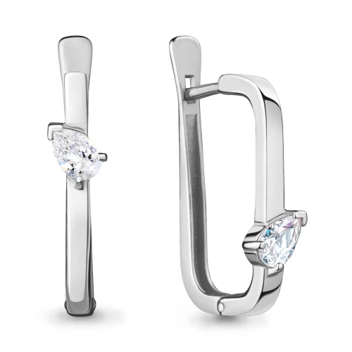 Серьги из серебра 925 пробы с фианитами