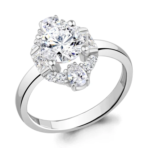 Кольцо из серебра 925 пробы с фианитами