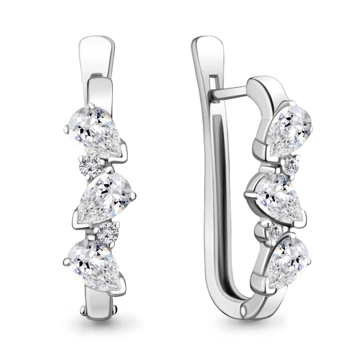 Серьги из серебра 925 пробы с фианитами