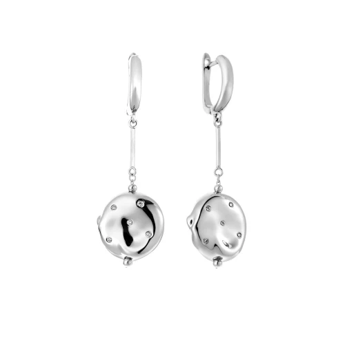 Серьги из серебра 925 пробы с цирконами
