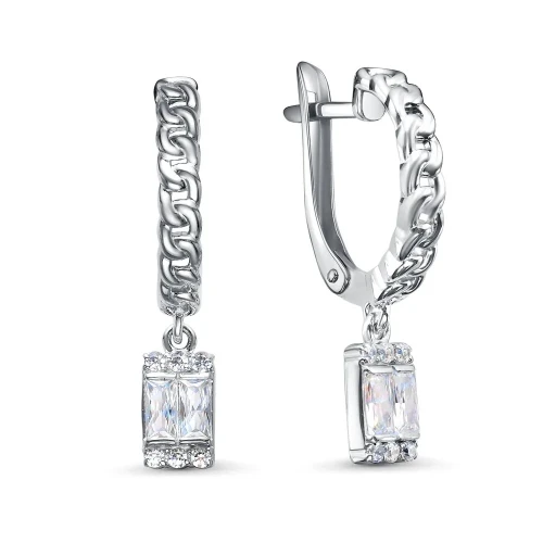 Серьги из серебра 925 пробы с фианитами