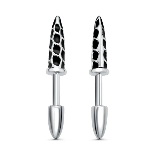 Серьги пусеты из серебра 925 пробы с эмалью