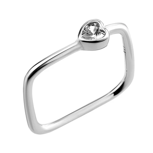 Кольцо из серебра 925 пробы с цирконами