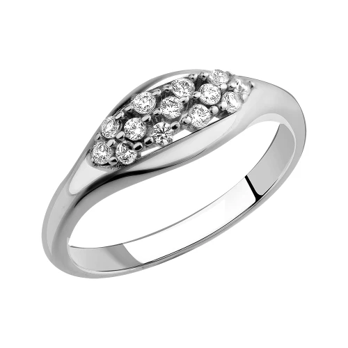 Кольцо из серебра 925 пробы с цирконами