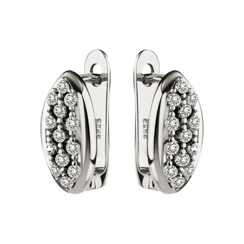 Серьги из серебра 925 пробы с цирконами