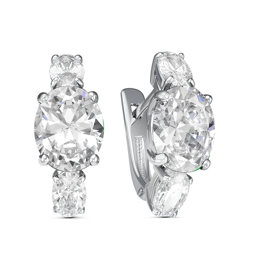 Серьги из серебра 925 пробы с фианитами