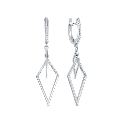 Серьги из серебра 925 пробы с фианитами