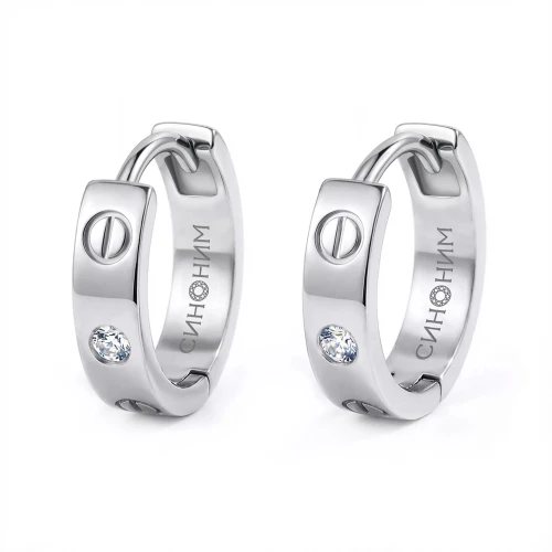 Серьги (925) бриллиант выращенный