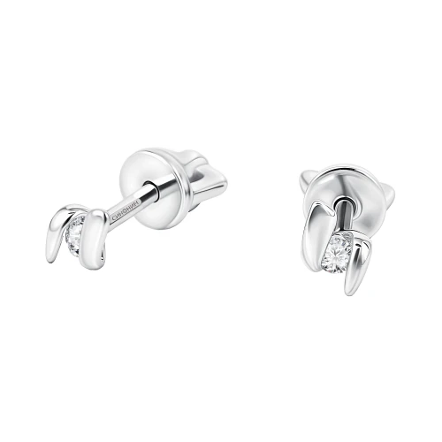 Пусеты (925) бриллиант выращенный