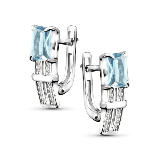 Серьги из серебра 925 пробы с топазами и фианитами