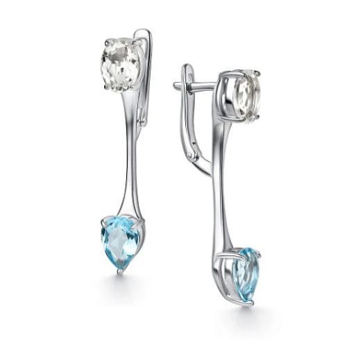 Серьги (925) топаз, горный хрусталь