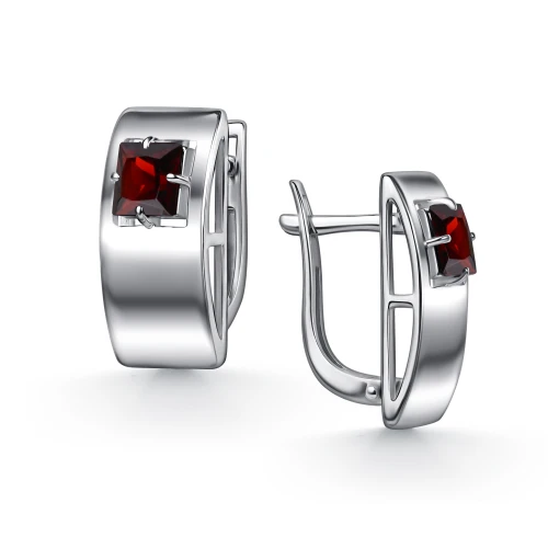 Серьги из серебра 925 пробы с гранатами