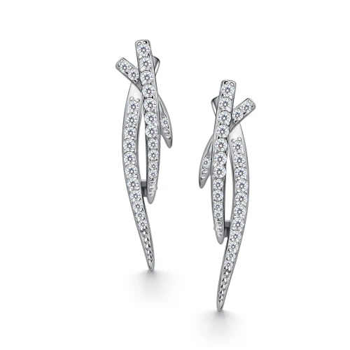 Серьги из серебра 925 пробы с фианитами