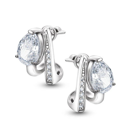 Пусеты (925) бриллианит, фианит