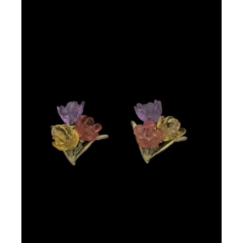 Пусеты стекло тюльпан