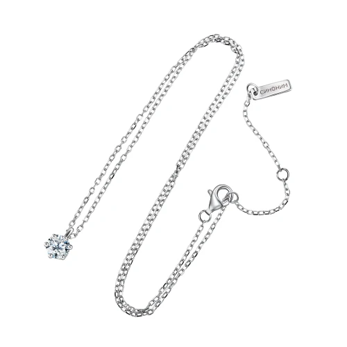 Колье (925) бриллиант выращенный